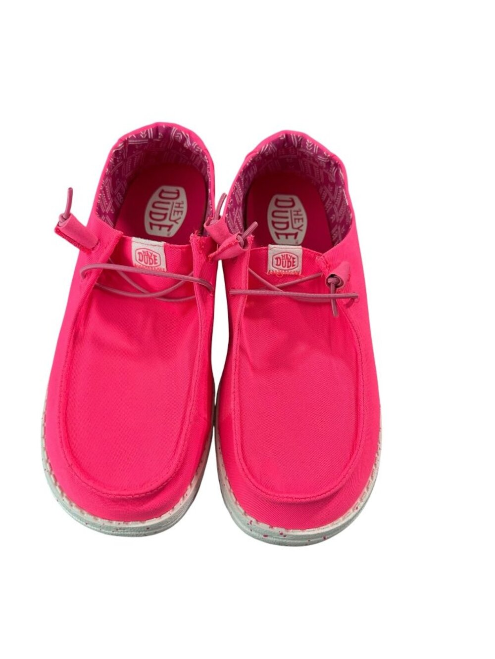 HEYDUDE Wendy Stretch Canvas Slip-on Loafers Women’s Size 11 Neon Pink NEW
